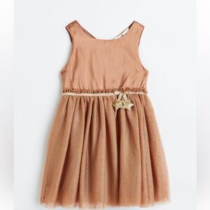 H&M Dress Girls Kids size 7-8 Gold glitters